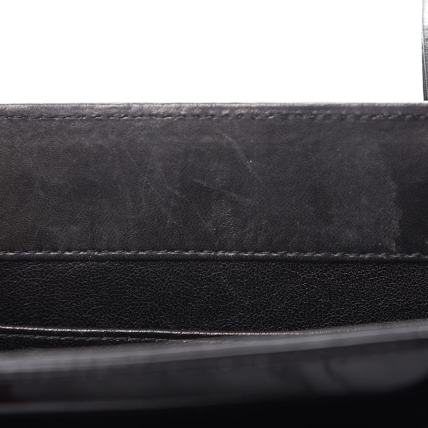 Patent Calfskin Mademoiselle Shoulder Bag Black