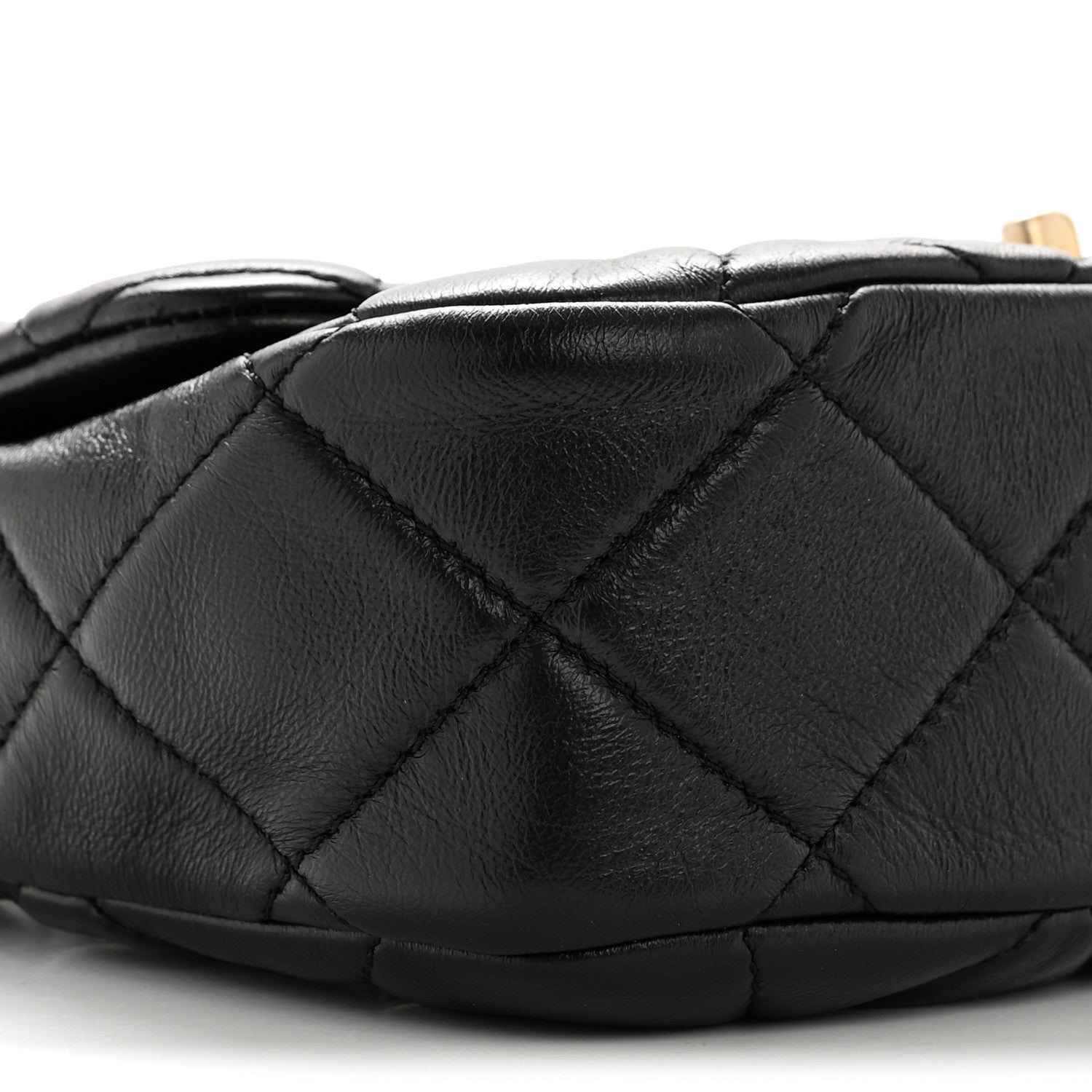 Chanel Lambskin Quilted Small Lacquered Chain Flap Black 9 of 13