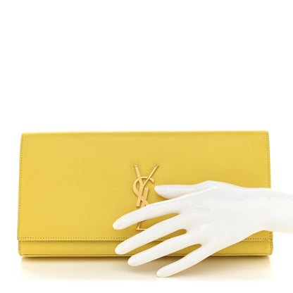 Saint Laurent Calfskin Classic Monogram Cassandre Clutch Soleil 2 of 9