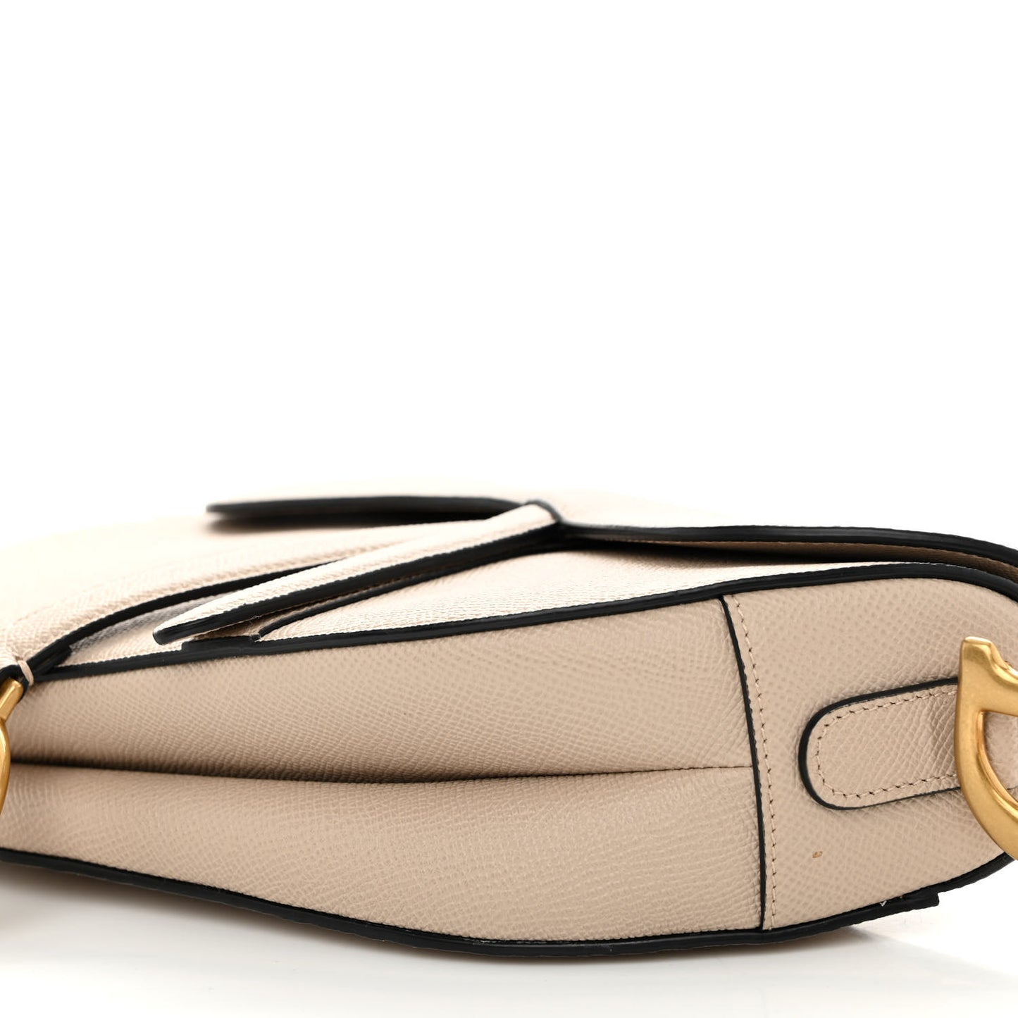Grained Calfskin Saddle Bag With Strap Hazelnut