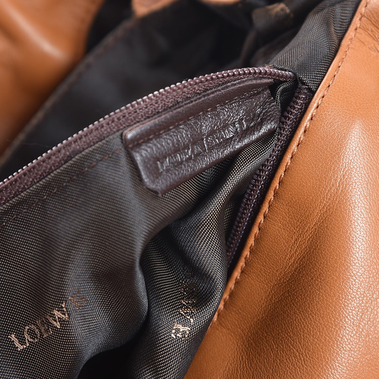 Nappa Drawstring Shoulder Bag Brown