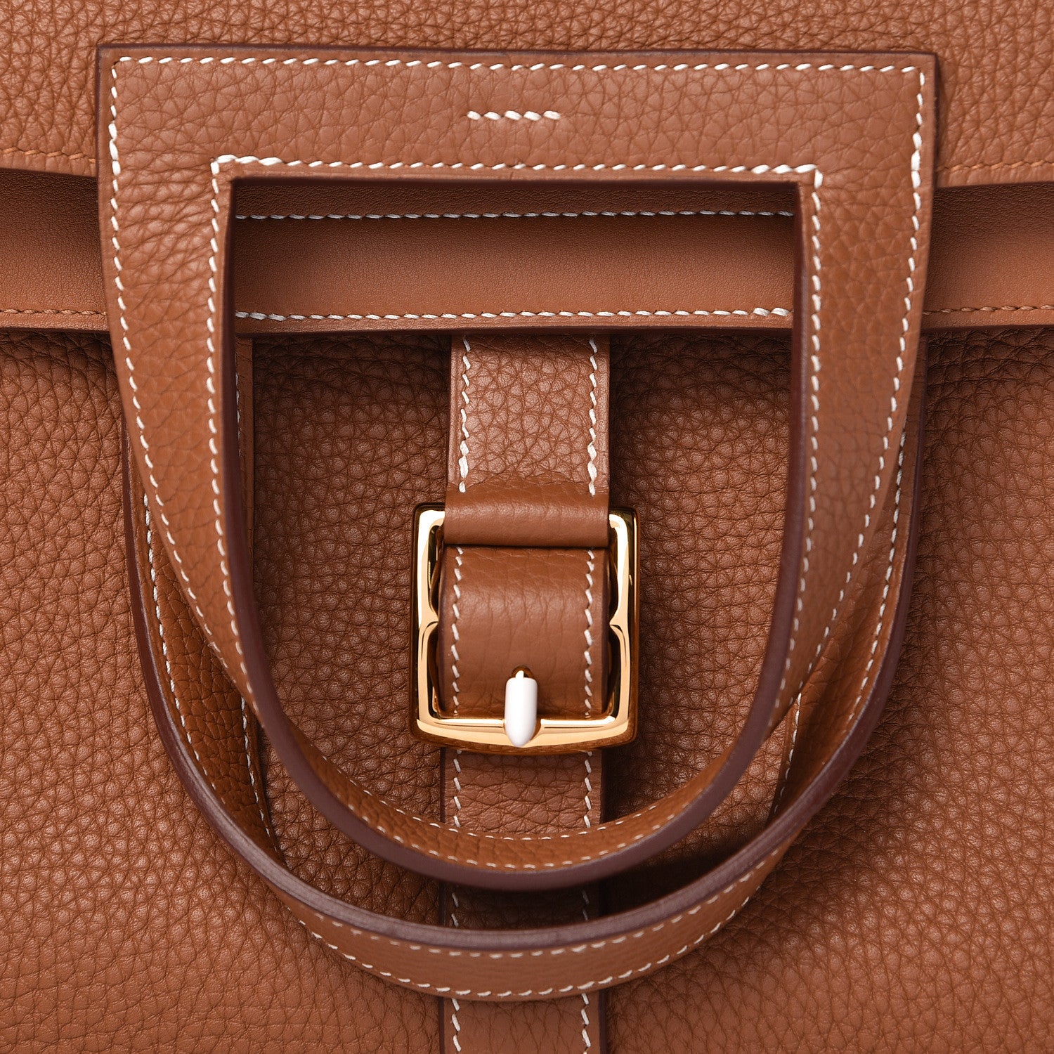 Hermes Taurillon Clemence Halzan 31 Gold 7 of 10