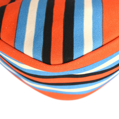 Prada Canvas Baiadera Stripe Wristlet Pouch Arancio 9 of 9