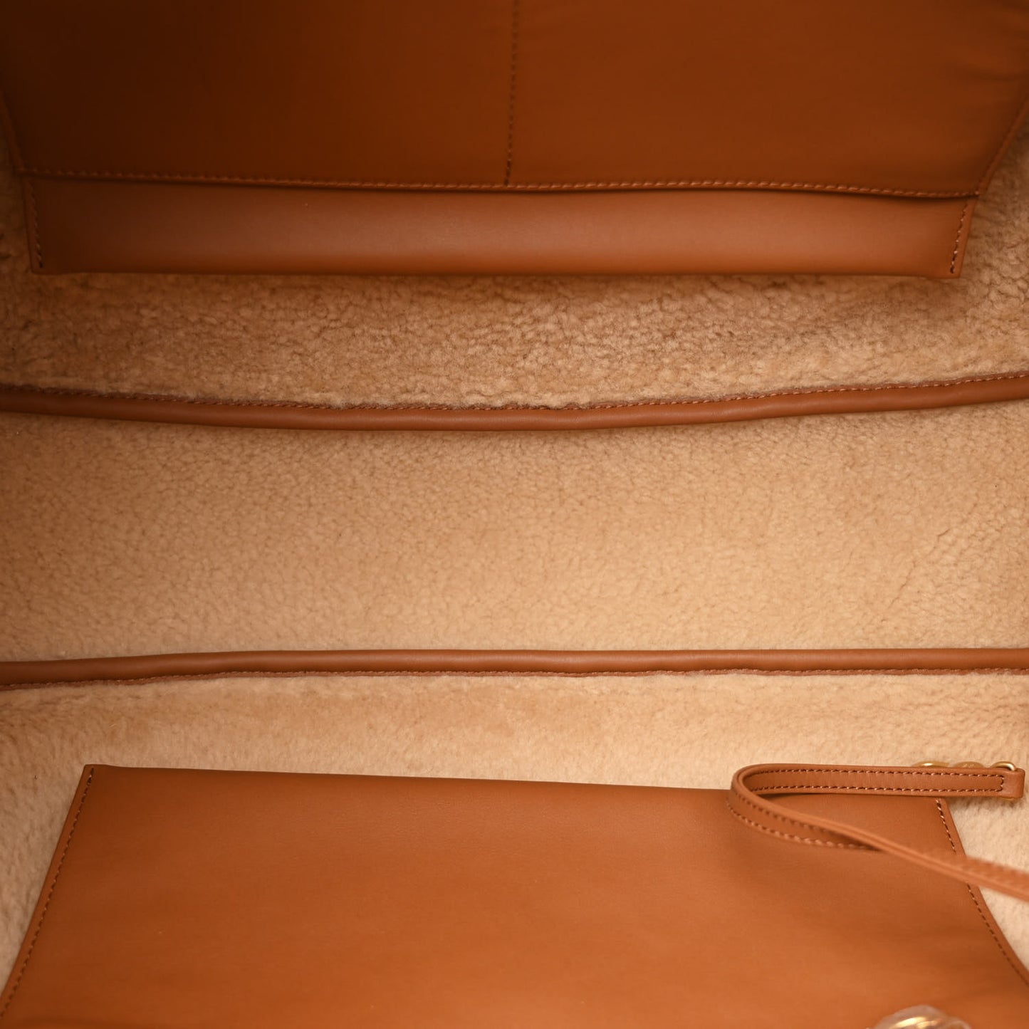 Lambskin Shearling Medium Deauville Tote Brown