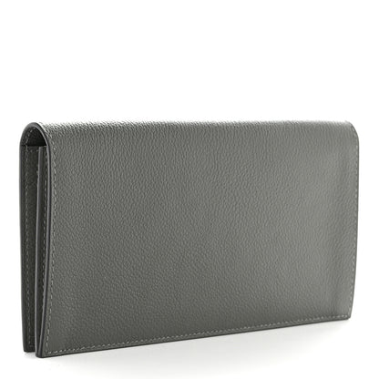 Hermes Evercolor Citizen Twill Long Wallet Gris Meyer 3 of 9
