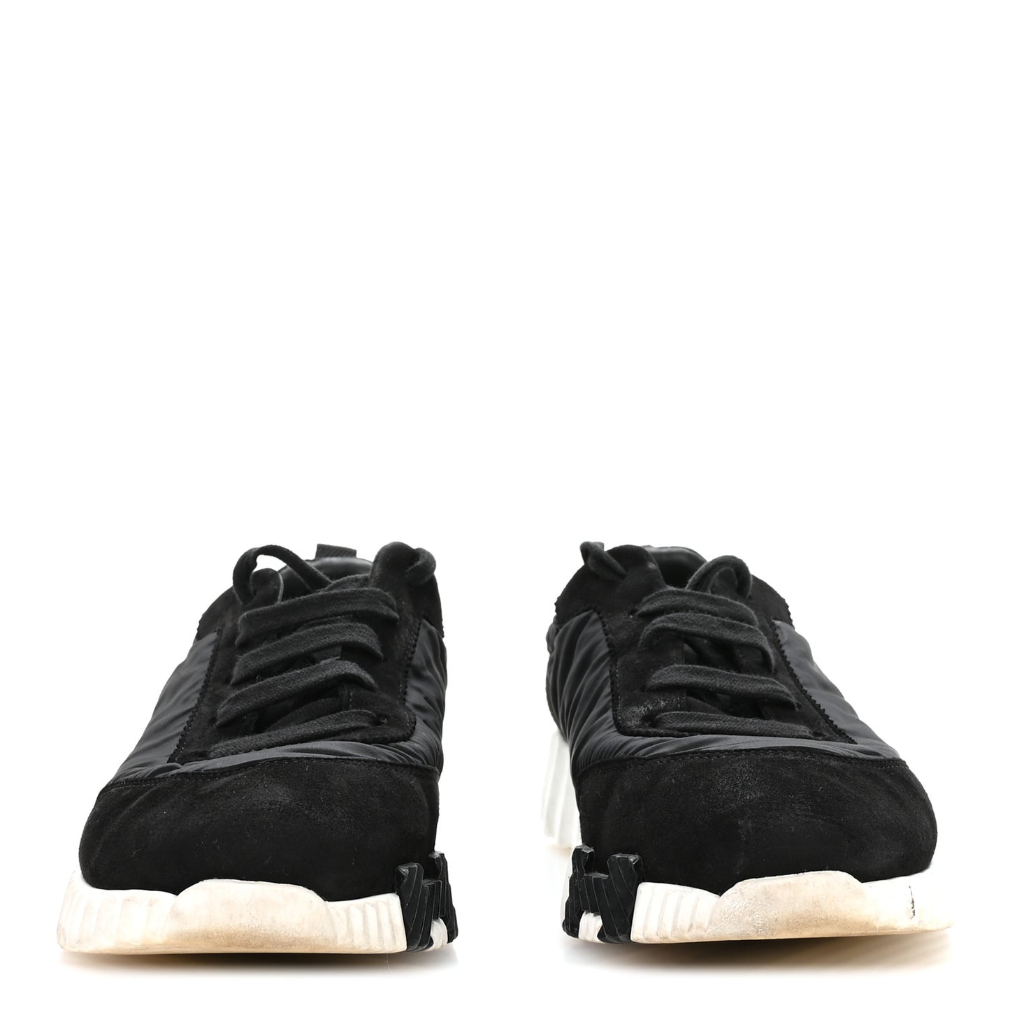 Parachute Fabric Suede Goatskin Womens Bouncing Sneakers 38.5 Black