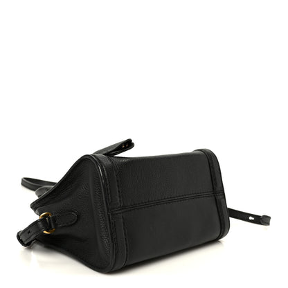 Alexander McQueen Pebbled Calfskin Mini Skull Padlock Zip Around Tote Black 4 of 11