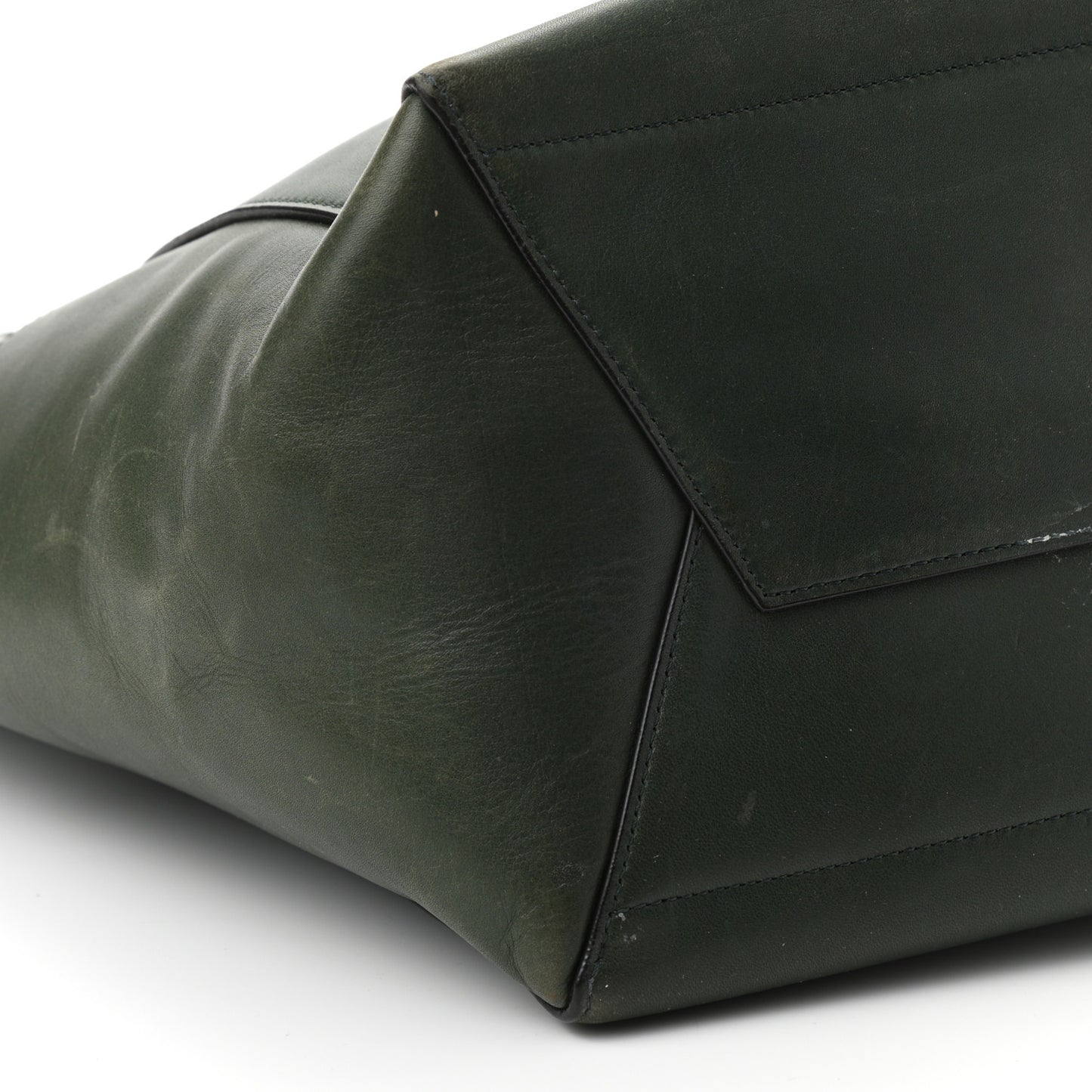 Natural Calfskin Seau Sangle Bucket Green