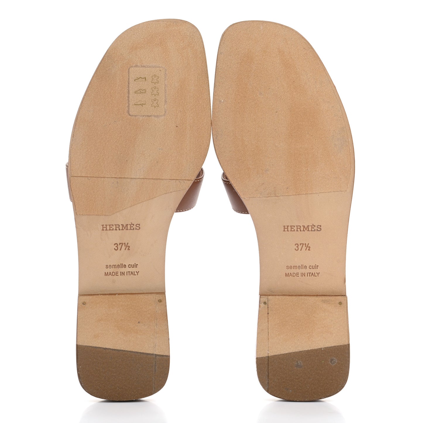 Box Calfskin Oran Sandals 37.5 Gold
