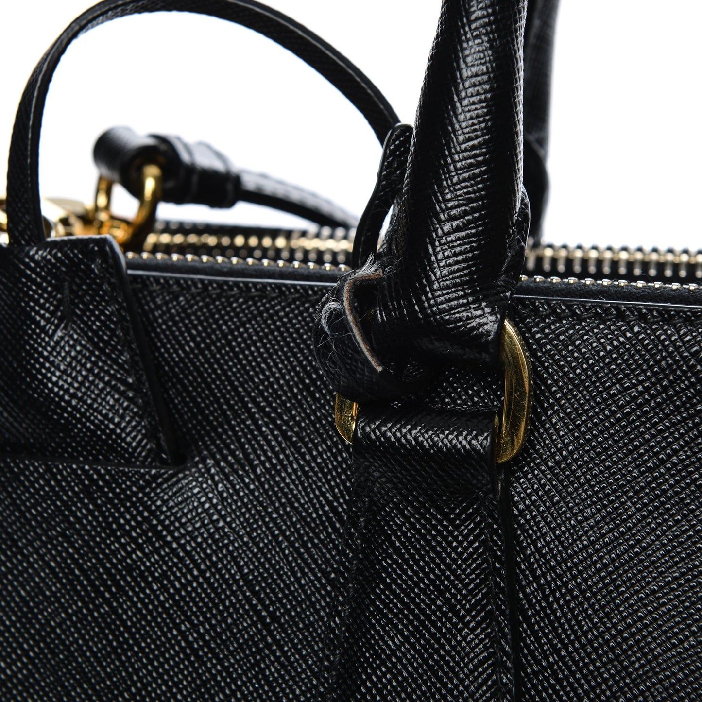 Saffiano Medium Galleria Double Zip Tote Black