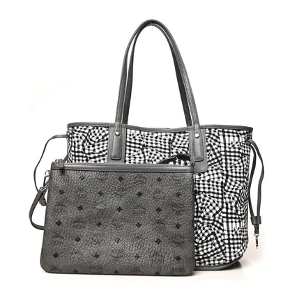 MCM Visetos Medium Liz Reversible Shopper Tote Phantom Grey 11 of 20