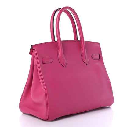 Hermes Chevre Mysore Horseshoe Birkin 30 Rose Shocking 2 of 10