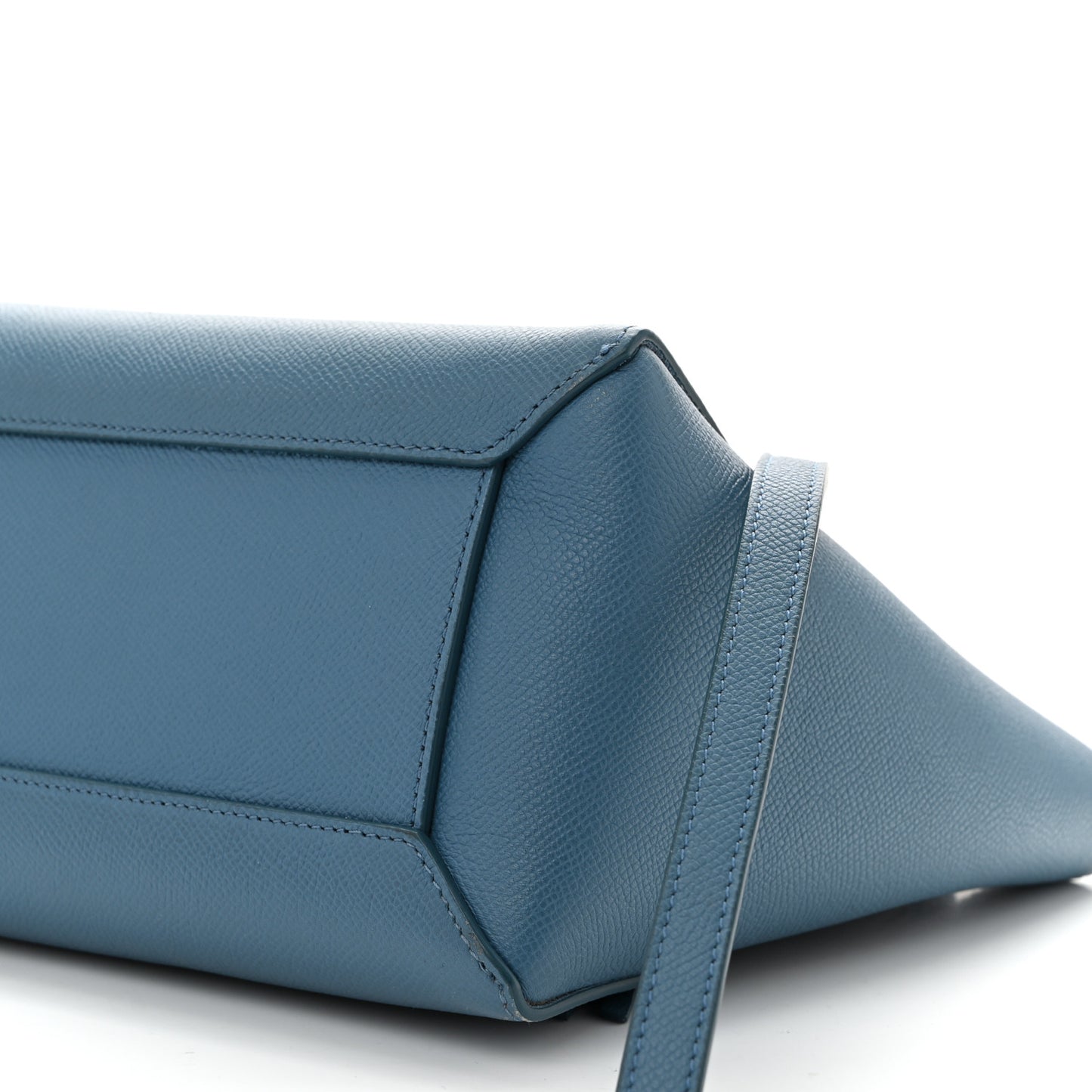 Grained Calfskin Micro Belt Bag Washed Blue