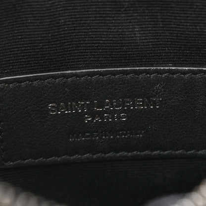 Saint Laurent Grain De Poudre Chevron Monogram Monochrome Bill Pouch Black 6 of 9