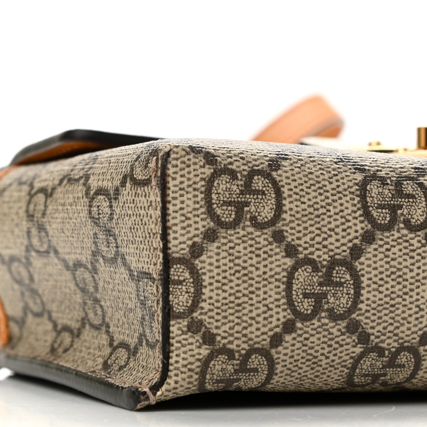 GG Supreme Monogram New Sakai Calfskin Mini Padlock Top Handle Shoulder Bag Beige Ebony Mystic White Sun Oil