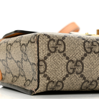 Gucci GG Supreme Monogram New Sakai Calfskin Mini Padlock Top Handle Shoulder Bag Beige Ebony Mystic White Sun Oil 9 of 13