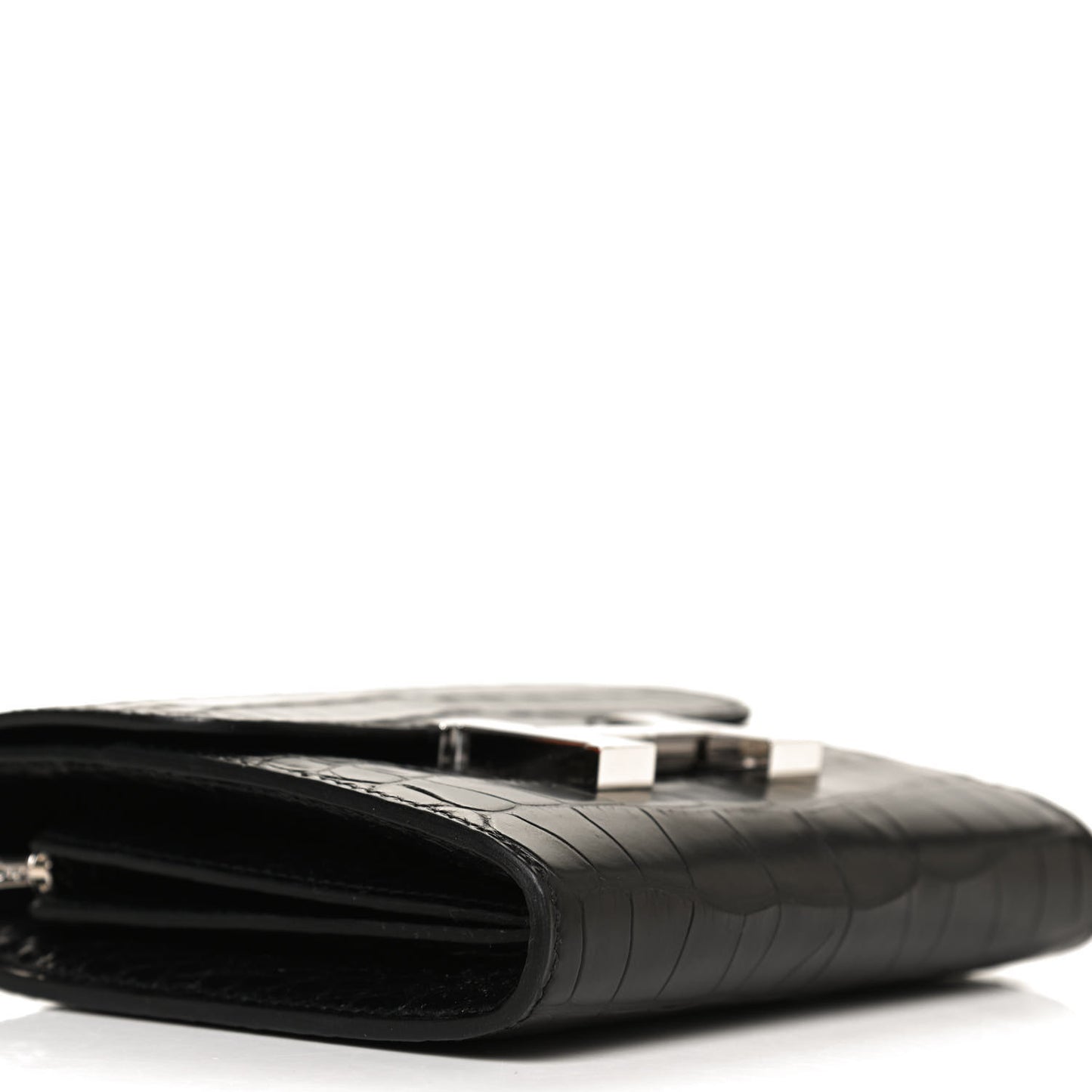 Matte Alligator Constance Short Wallet Black