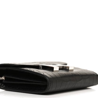 Hermes Matte Alligator Constance Short Wallet Black 7 of 9