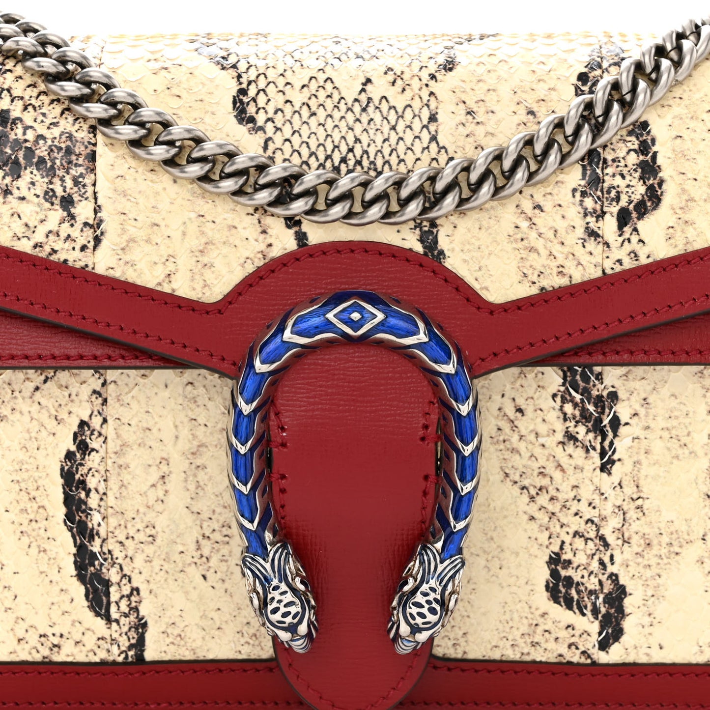 Snakeskin Azalea Calfskin Enamel Small Dionysus Shoulder Bag New Rock New Cherry Red Electric Blue