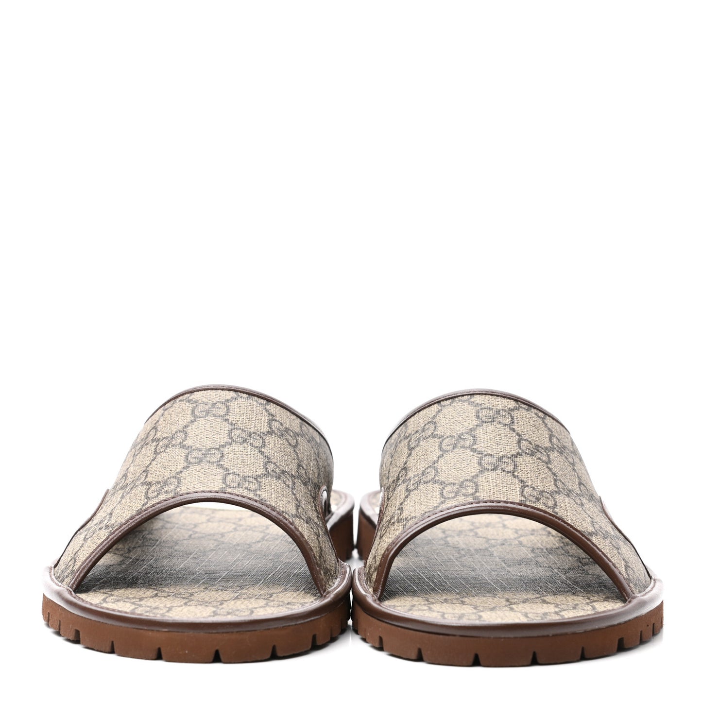 GG Supreme Monogram Granada Kid Mens Lug Sole Slide Sandals 9.5 Beige New Acero