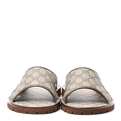 Gucci GG Supreme Monogram Granada Kid Mens Lug Sole Slide Sandals 9.5 Beige New Acero 4 of 9