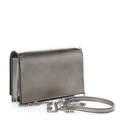 Saint Laurent Grain De Poudre Classic Monogram Kate Tassel Chain Wallet Piombo 2 of 7