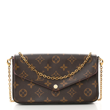 Louis Vuitton Monogram Pochette Felicie Chain Wallet Fuchsia 3 of 24