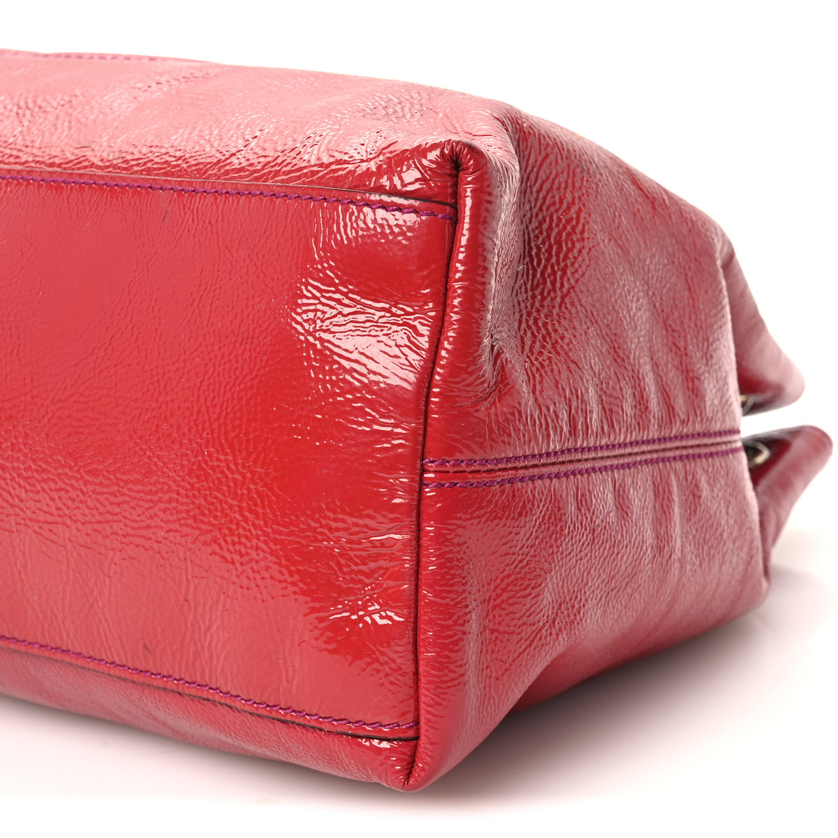 Vernice Naplack Medium Soho Chain Shoulder Bag Bright Bouganville Bright Bouganville