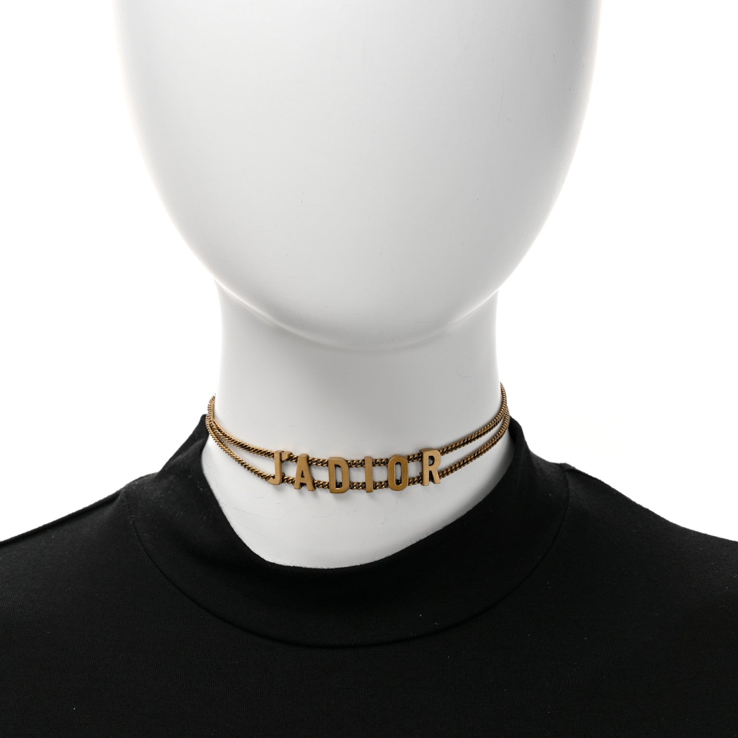 Christian Dior Metal J'Adior Choker Necklace Aged Gold 2 of 4