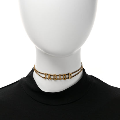 Christian Dior Metal J'Adior Choker Necklace Aged Gold 2 of 4