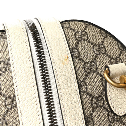 Gucci GG Supreme Monogram Textured Dollar Calfskin Web Medium Ophidia Duffle Bag Beige Ebony Mystic White 10 of 11