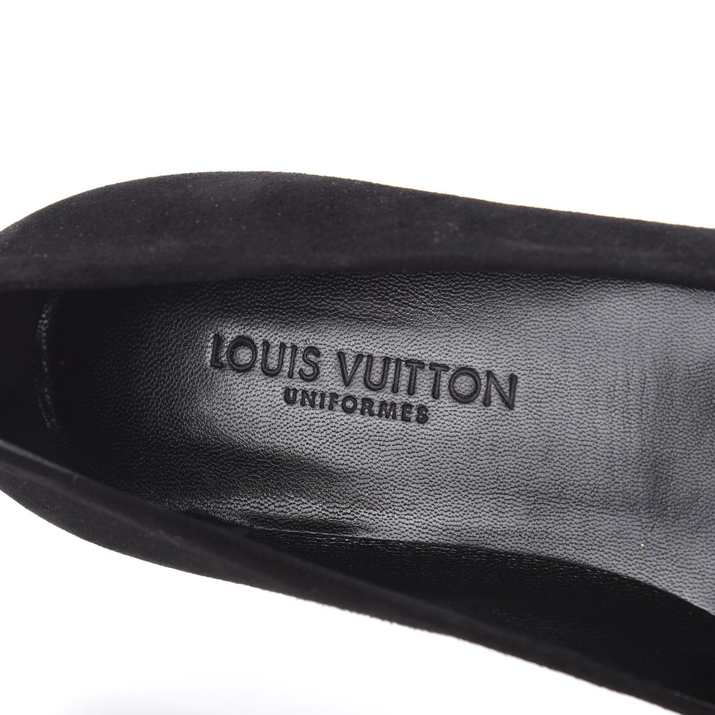 Suede Monogram Uniformes Ballet Flats 36 Black