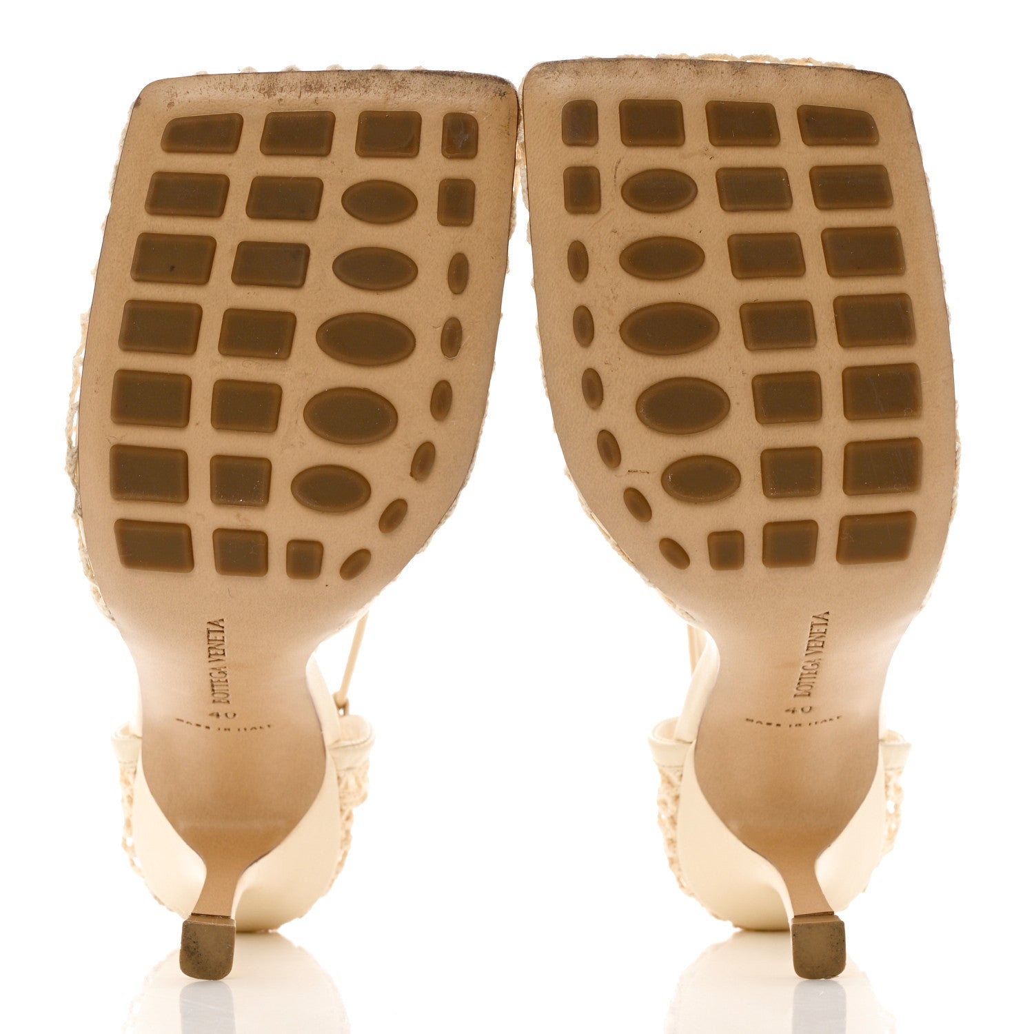 Bottega Veneta Mesh Nappa Stretch Ankle Tie Sandals 40 Ivory 5 of 10