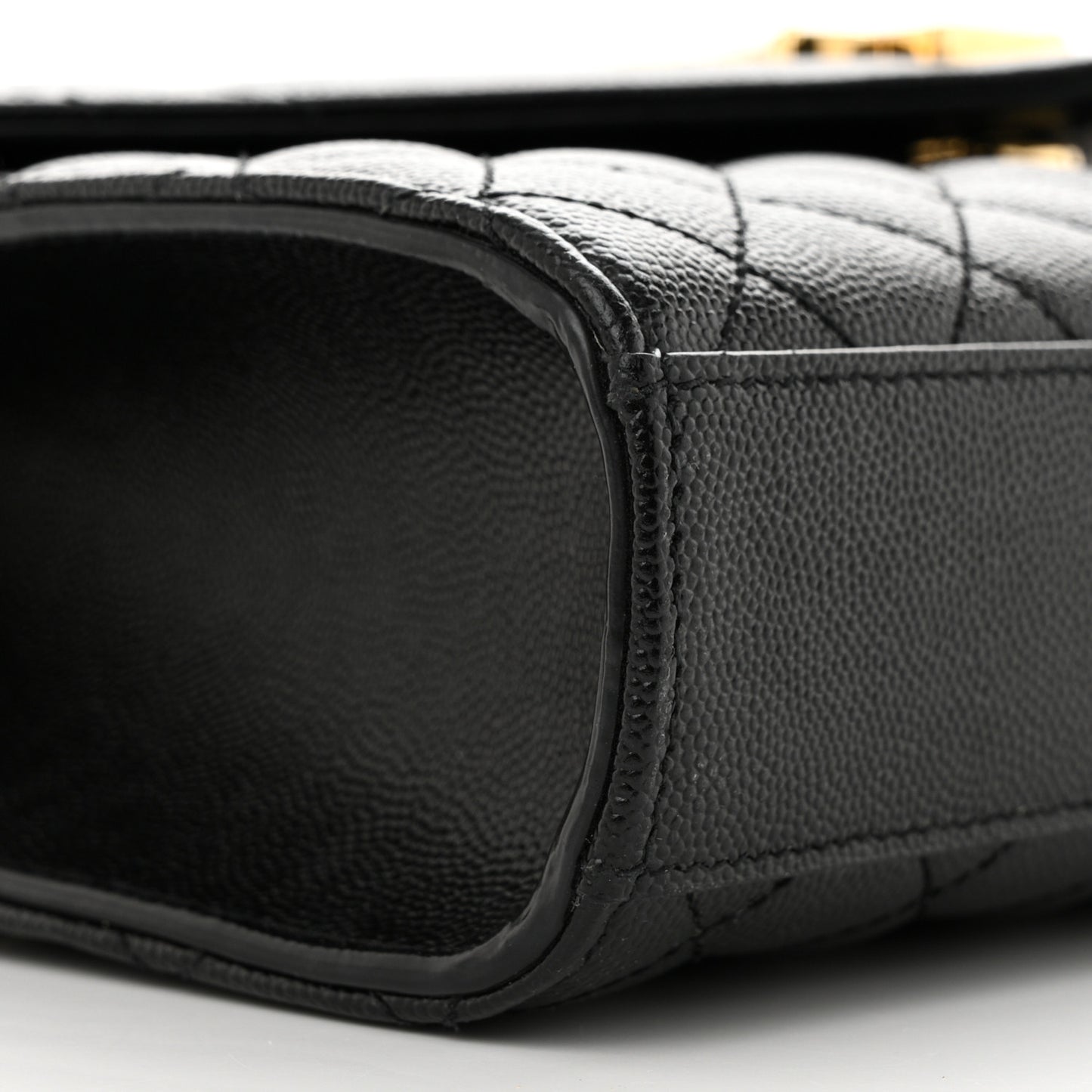 Grain De Poudre Textured Mixed Matelasse Triquilt Medium Monogram Satchel Black