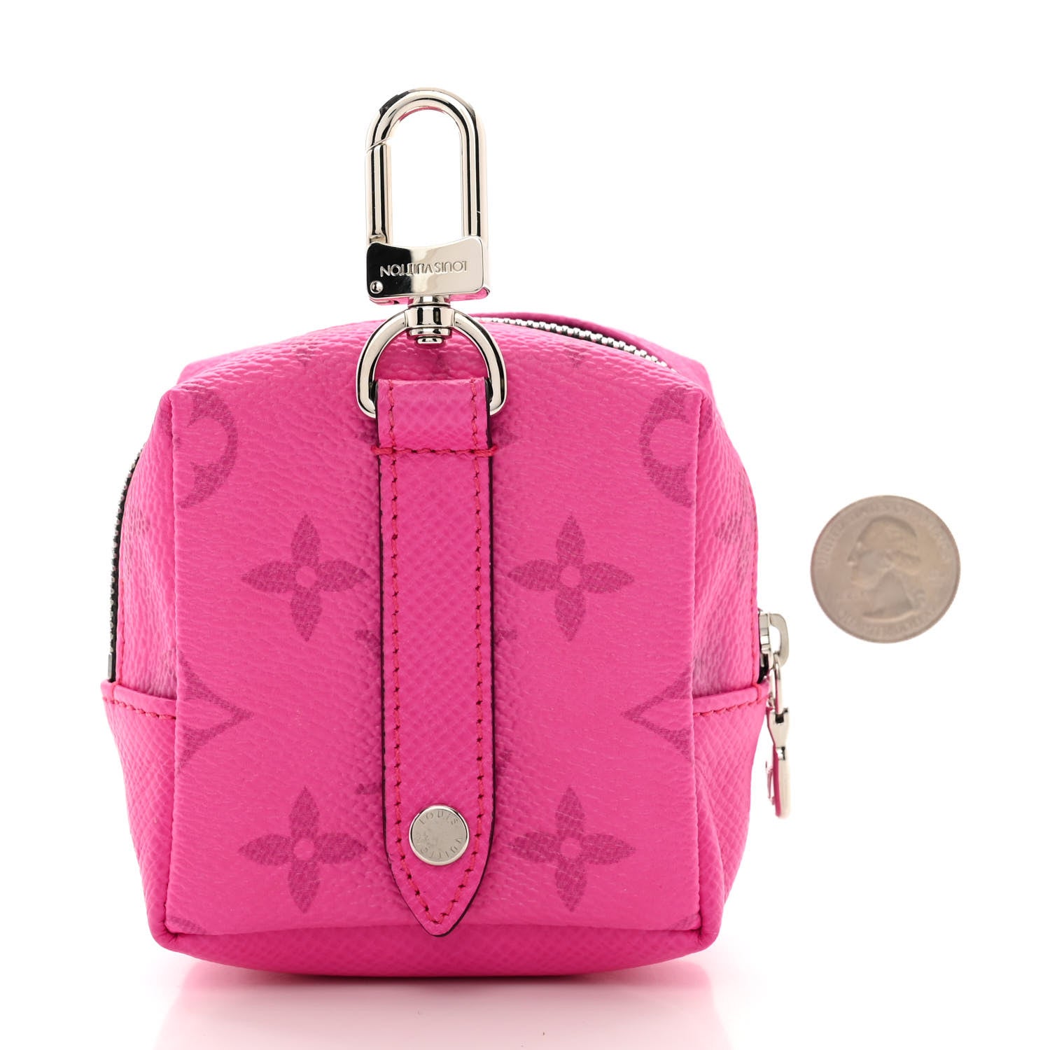 Louis Vuitton Taigarama Box Pouch Bag Charm Key Ring Fuchsia 2 of 5