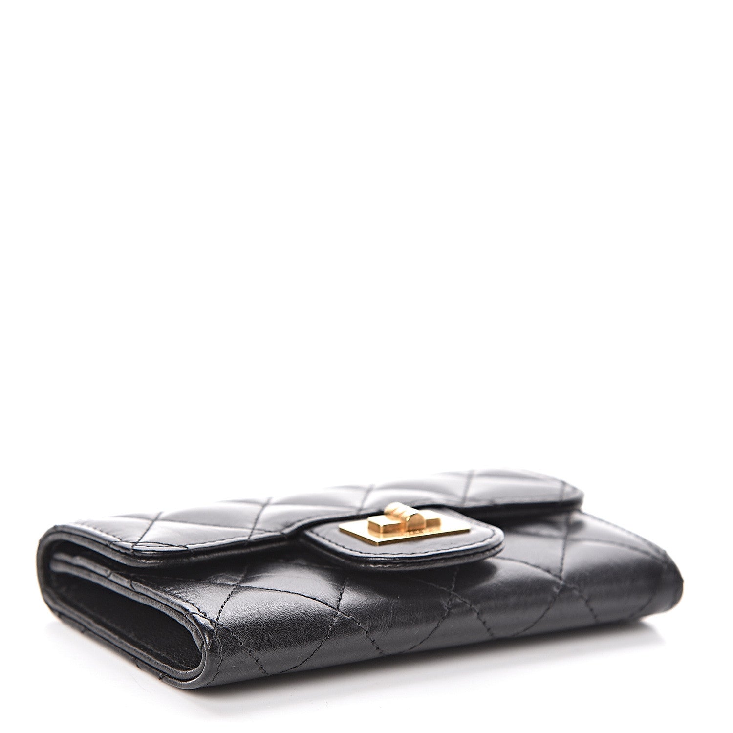 Chanel Aged Calfskin Quilted Reissue Flap Card Holder Black 4 of 8