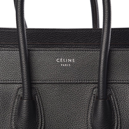 Celine Drummed Calfskin Micro Luggage Black 7 of 9