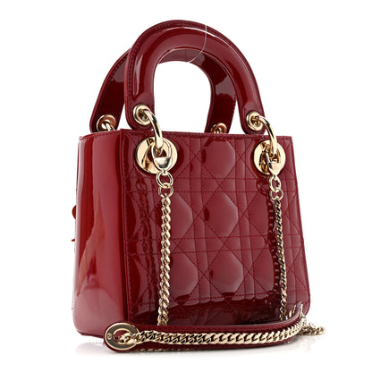 Christian Dior Patent Cannage Mini Lady Dior Red 3 of 10