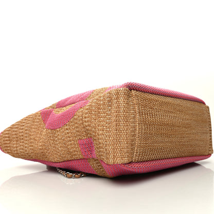 Chanel Mixed Fibers Large Shopping Bag Pink Beige 4 of 10