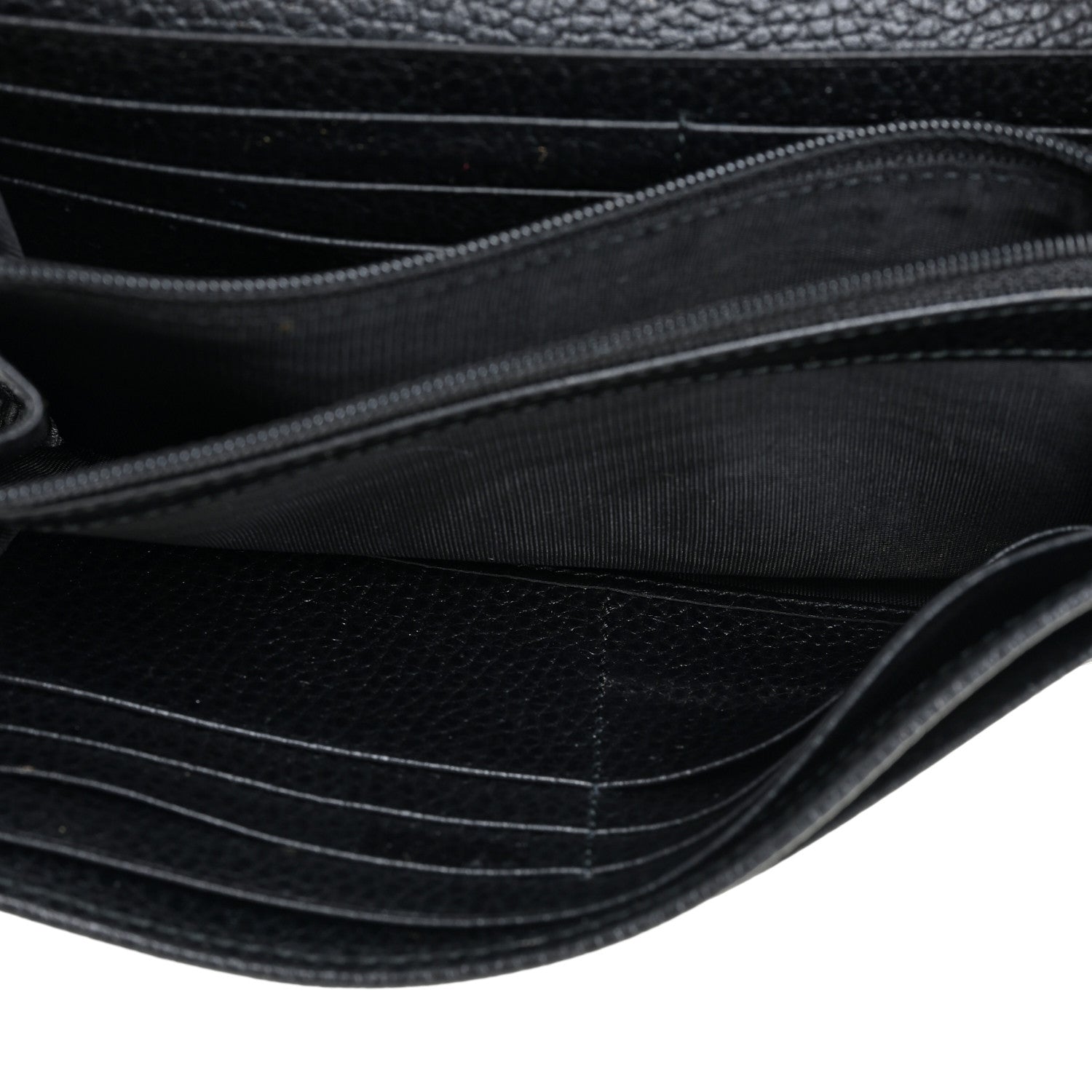 Gucci Calfskin Petite GG Marmont Wallet Chain Bag Black 6 of 13