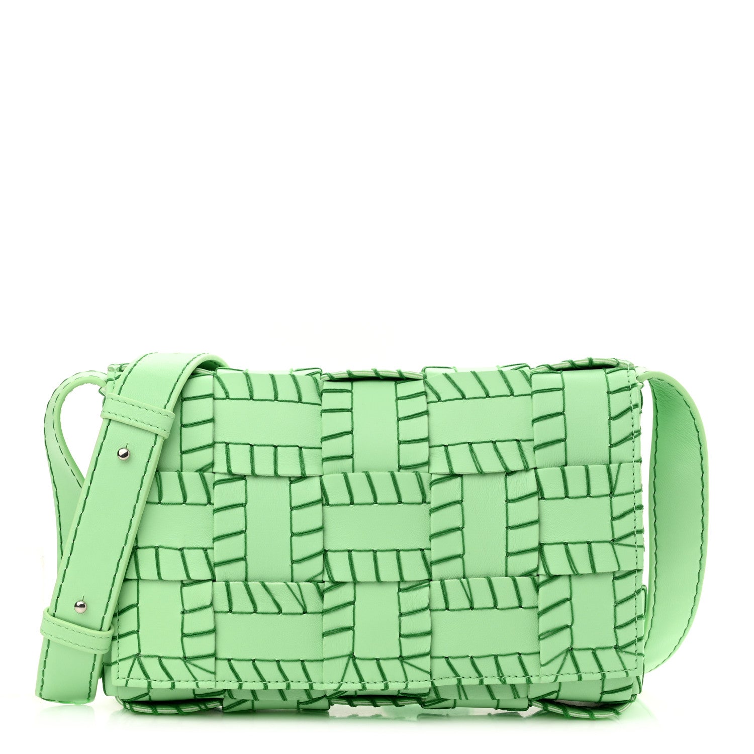 Bottega Veneta Nappa Maxi Intrecciato Overlock Stitched Cassette Crossbody Bag Parakeet 1 of 9