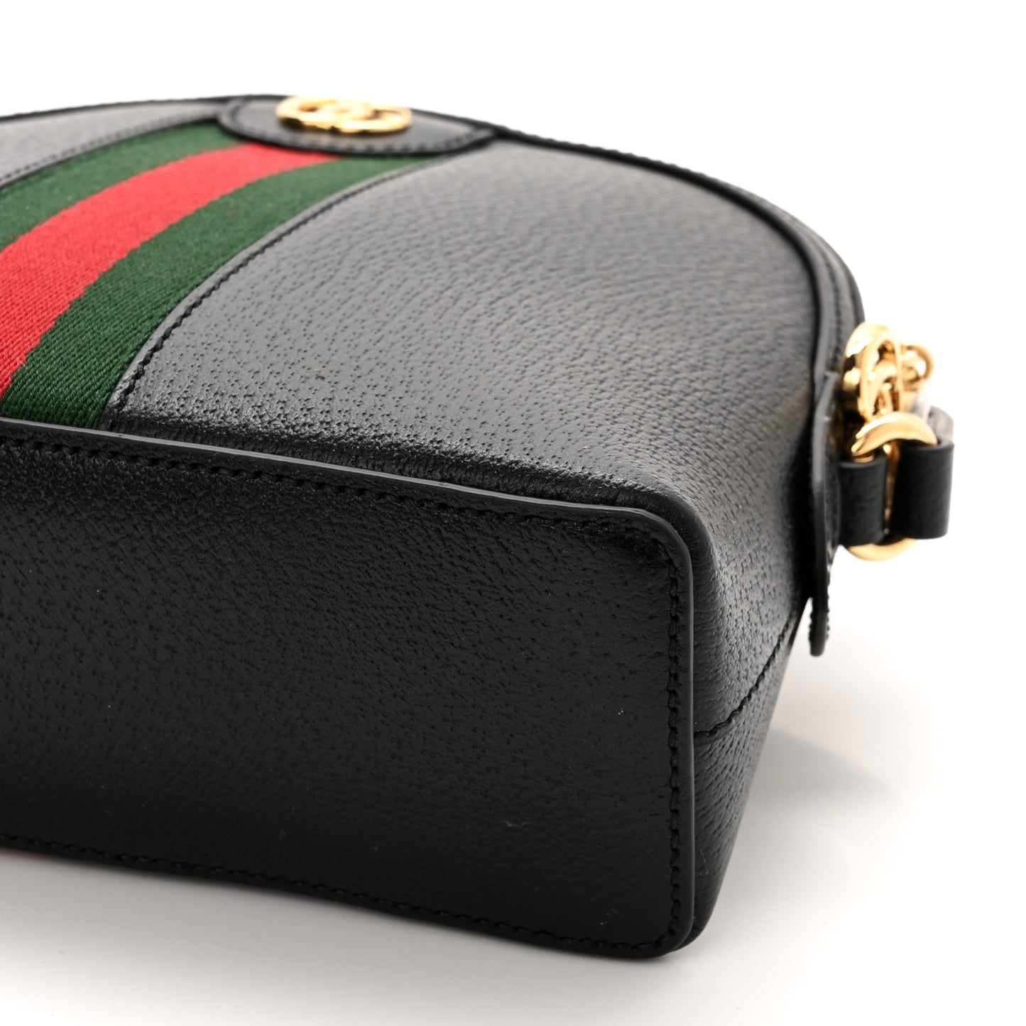 Calfskin GG Web Small Ophidia Dome Shoulder Bag Black