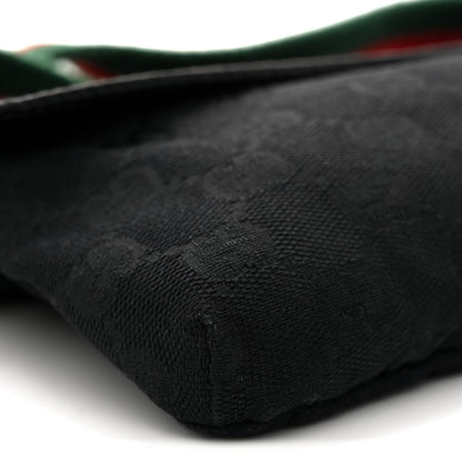 Gucci Monogram Web Belt Pouch Bag Black 10 of 14