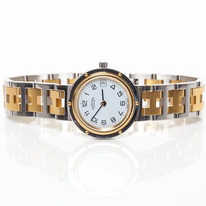 Hermes Stainless Steel 24mm Clipper Quartz Watch Gold 1 of 6