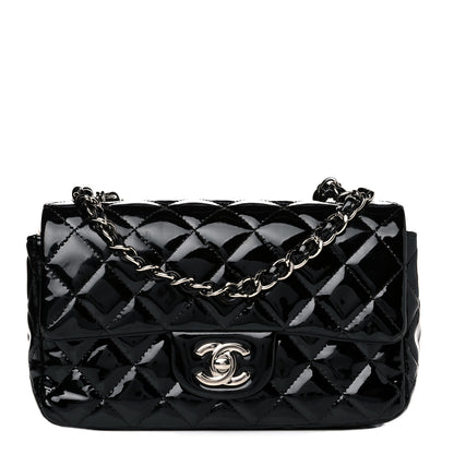 Chanel Patent Calfskin Quilted Mini Rectangular Flap Black 1 of 14