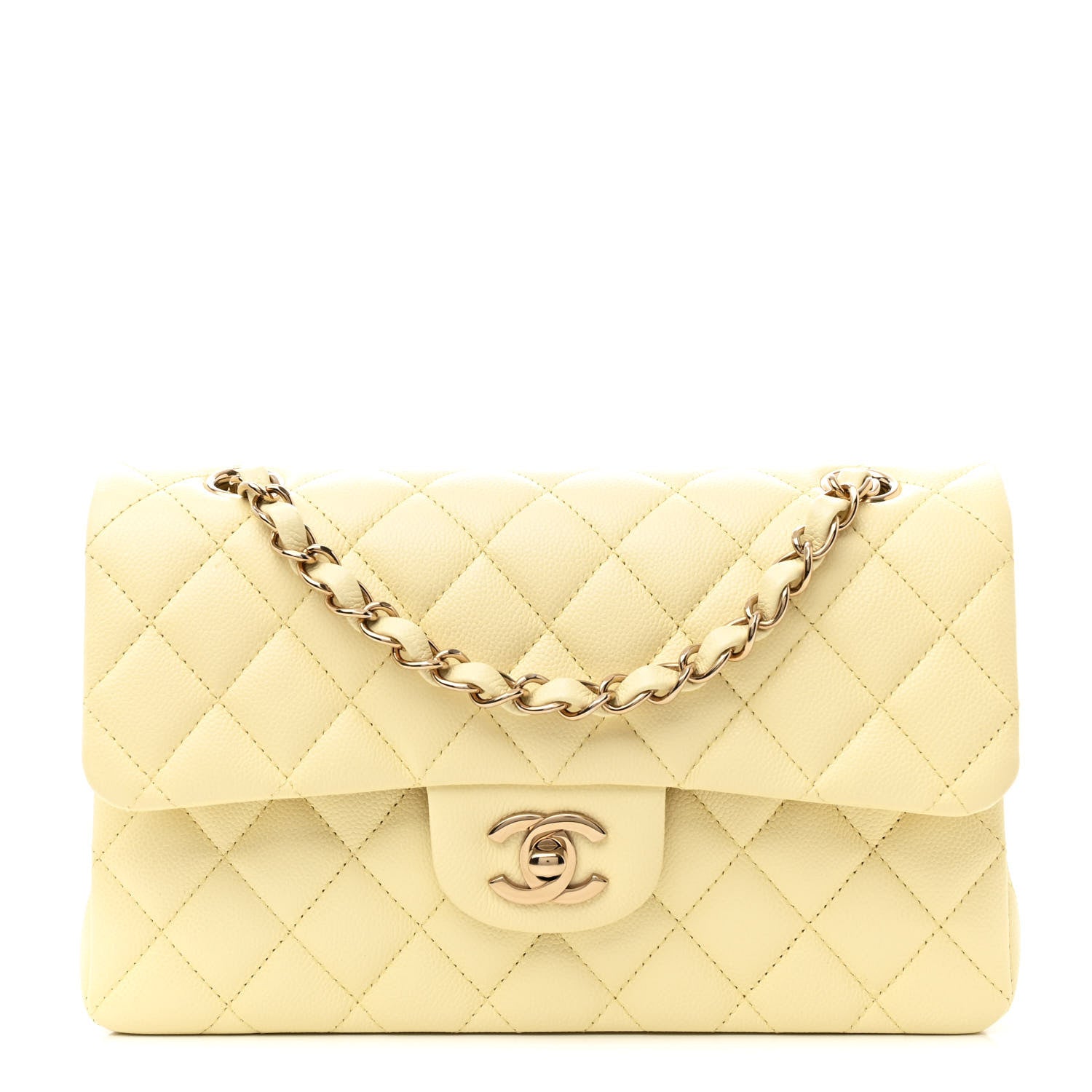 Chanel Caviar Quilted Small Double Flap Light Yellow 1 of 11