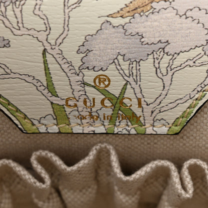 Gucci New Shangai Calfskin Tiger Savanah Mini Horsebit 1955 Foldover Top Handle Bag Chalky White Multicolor 6 of 10
