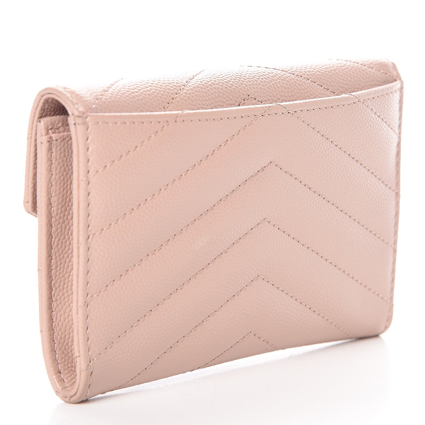 Grain De Poudre Matelasse Chevron Small Monogram Envelope Wallet Pale Blush