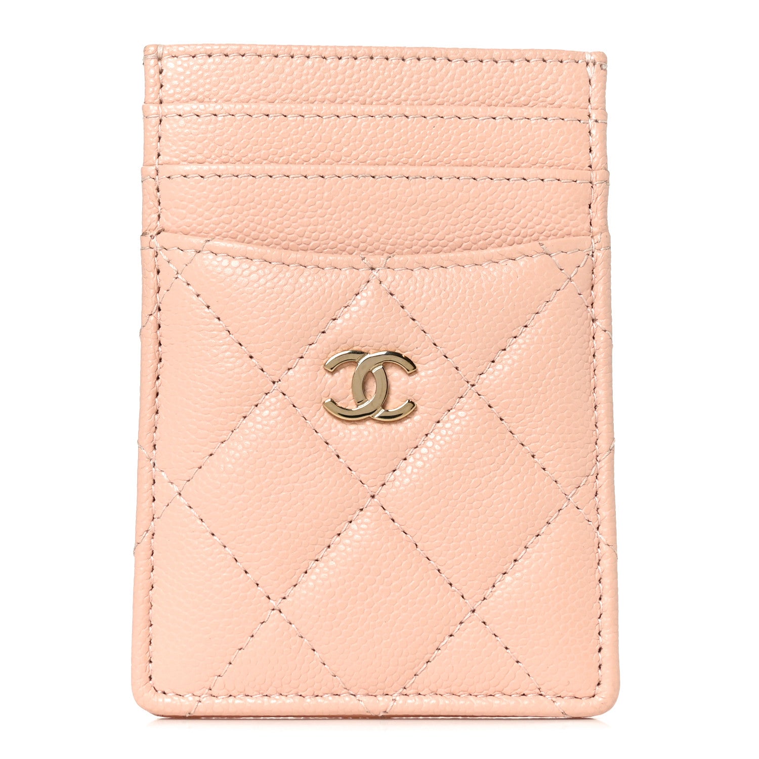 Chanel Caviar Quilted Vertical Card Holder  Light Pink 1 of 8