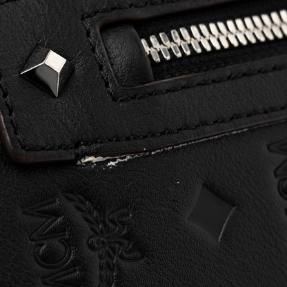 MCM Calfskin Ottomar Monogram Essential Boston Bag Black 11 of 12